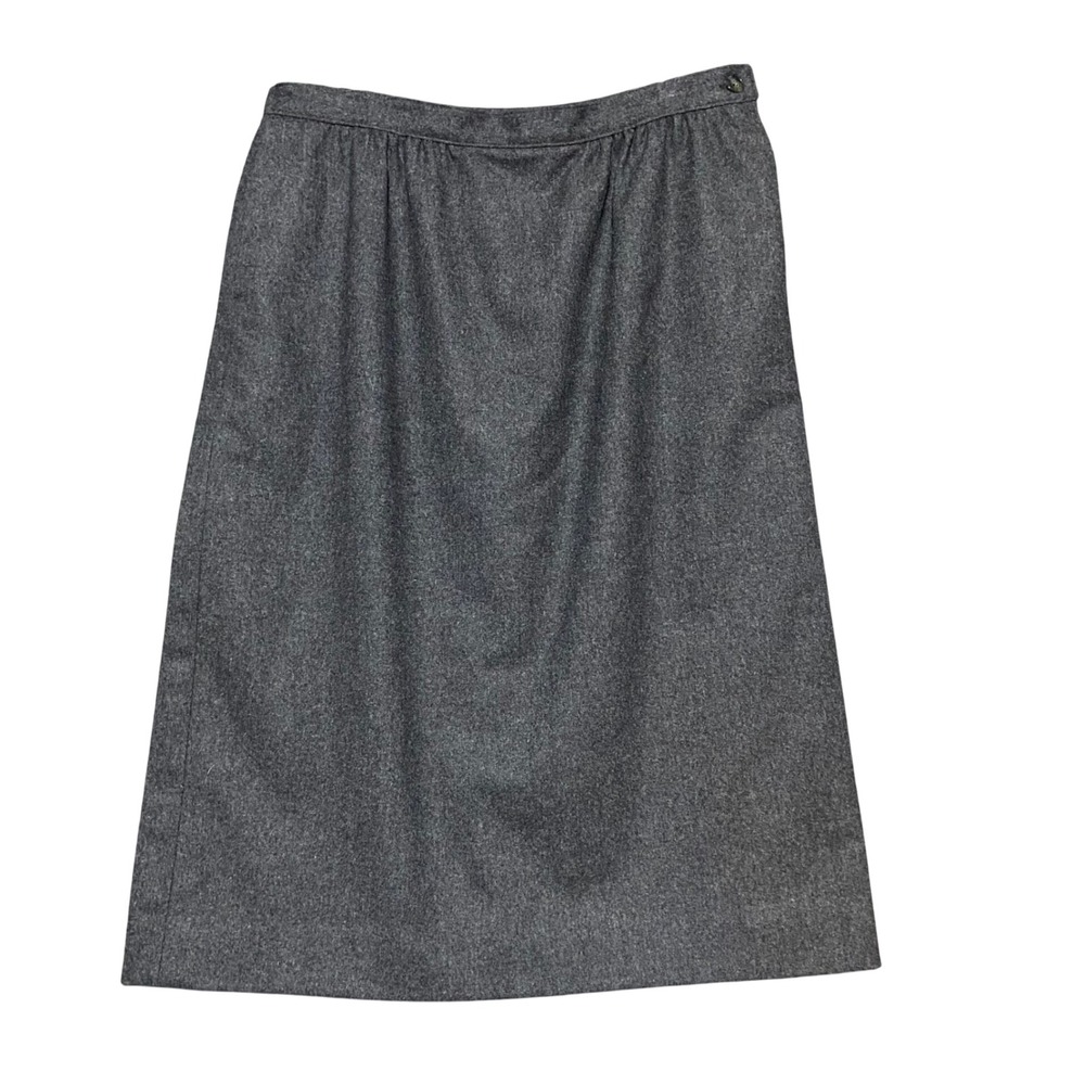 Pendleton Vintage Gray 100% Virgin Wool A-Line Midi Skirt Women's 16 USA Made‎